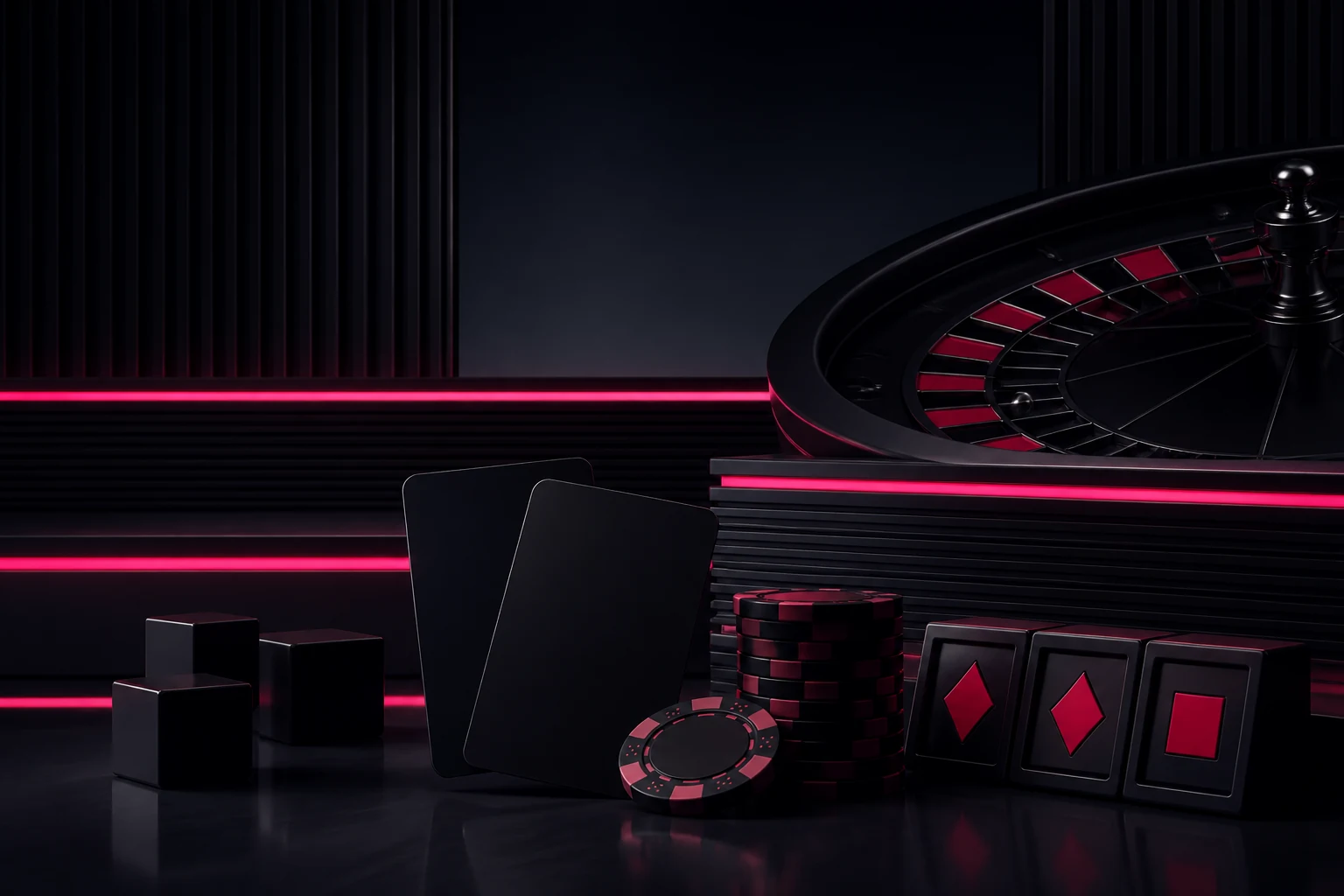Catalogo di giochi online con roulette, slot e chip in stile Ybets